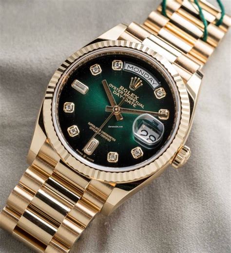 rolex day date green gold|rolex perpetual day date 36.